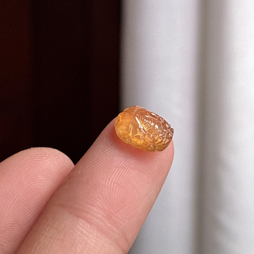 冰种黄翡貔貅裸件 天然缅甸A货翡翠（yc481878）
