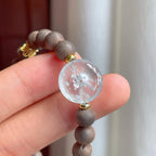 冰玻种雪花棉翡翠平安扣手串（yc248494）