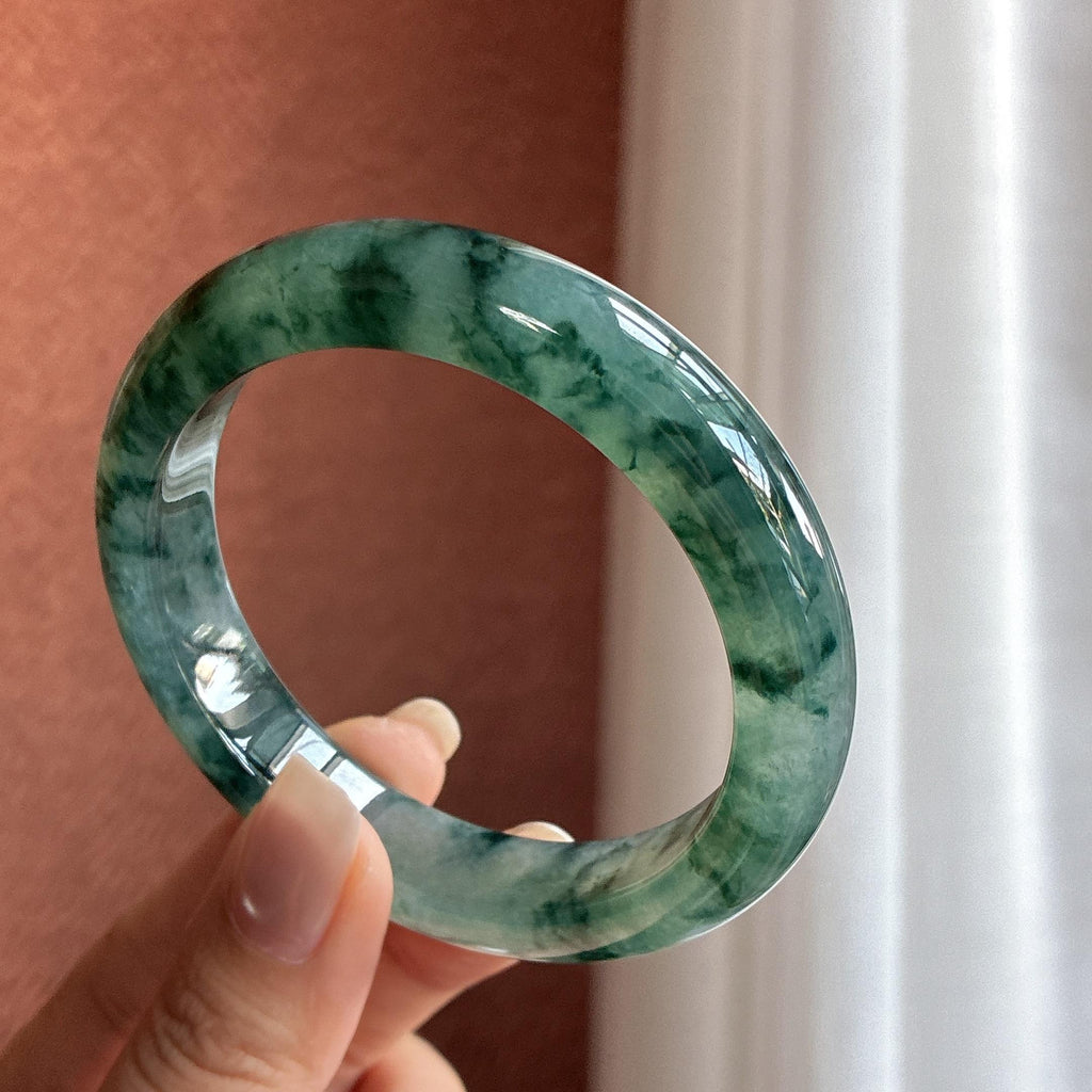 糯冰水墨花正圈平安镯 57圈（yc729492）