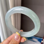 细糯种蓝底正圈平安镯56.4圈    天然缅甸A货翡翠（yc362909）