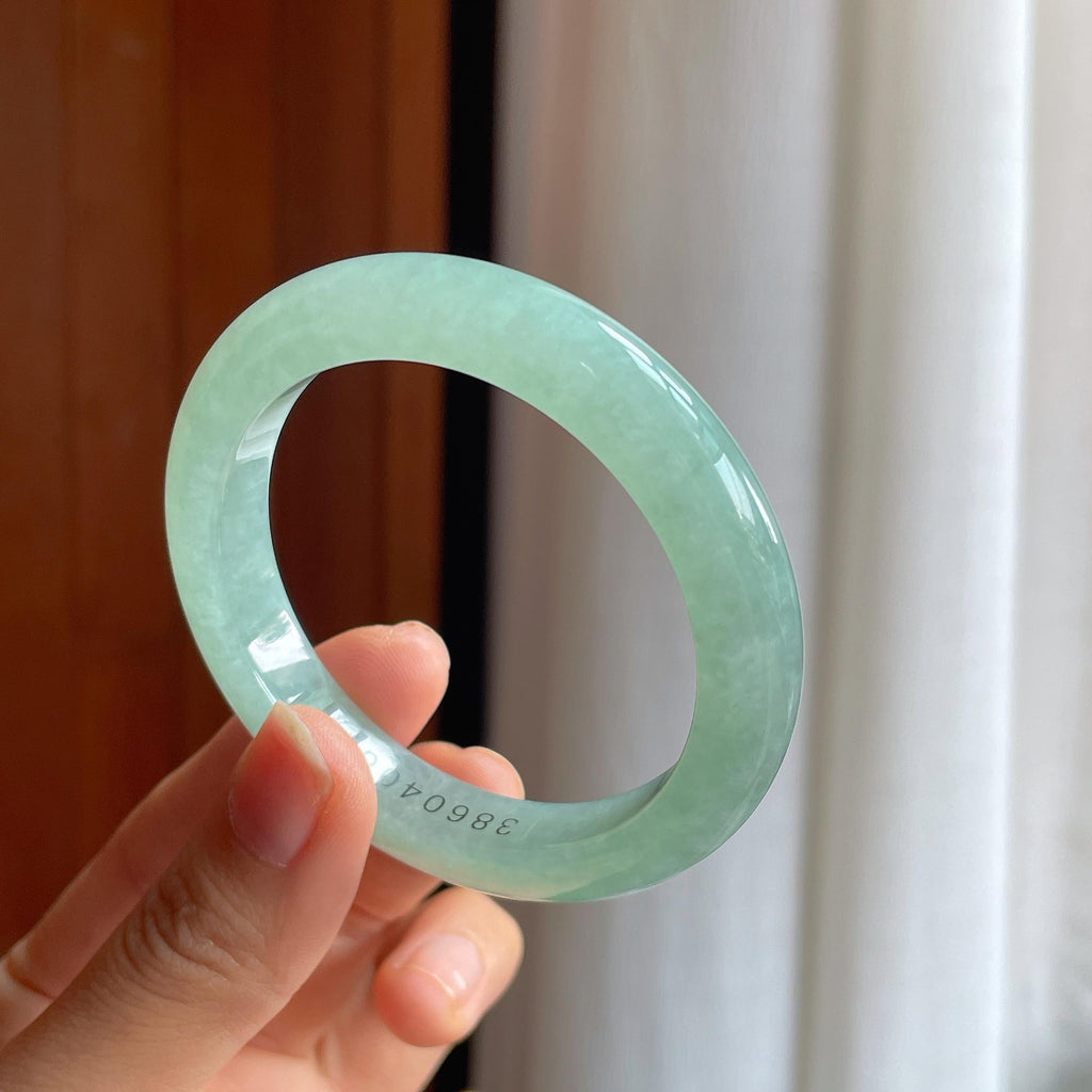 冰种晴底翡翠平安镯（52mm）（yc345503）