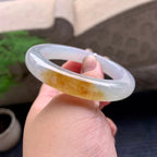 糯冰种飘黄翡平安镯（53.3mm）（yc195923）