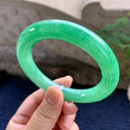 细糯种翠绿圆条手镯（58.2mm）（yc264521）