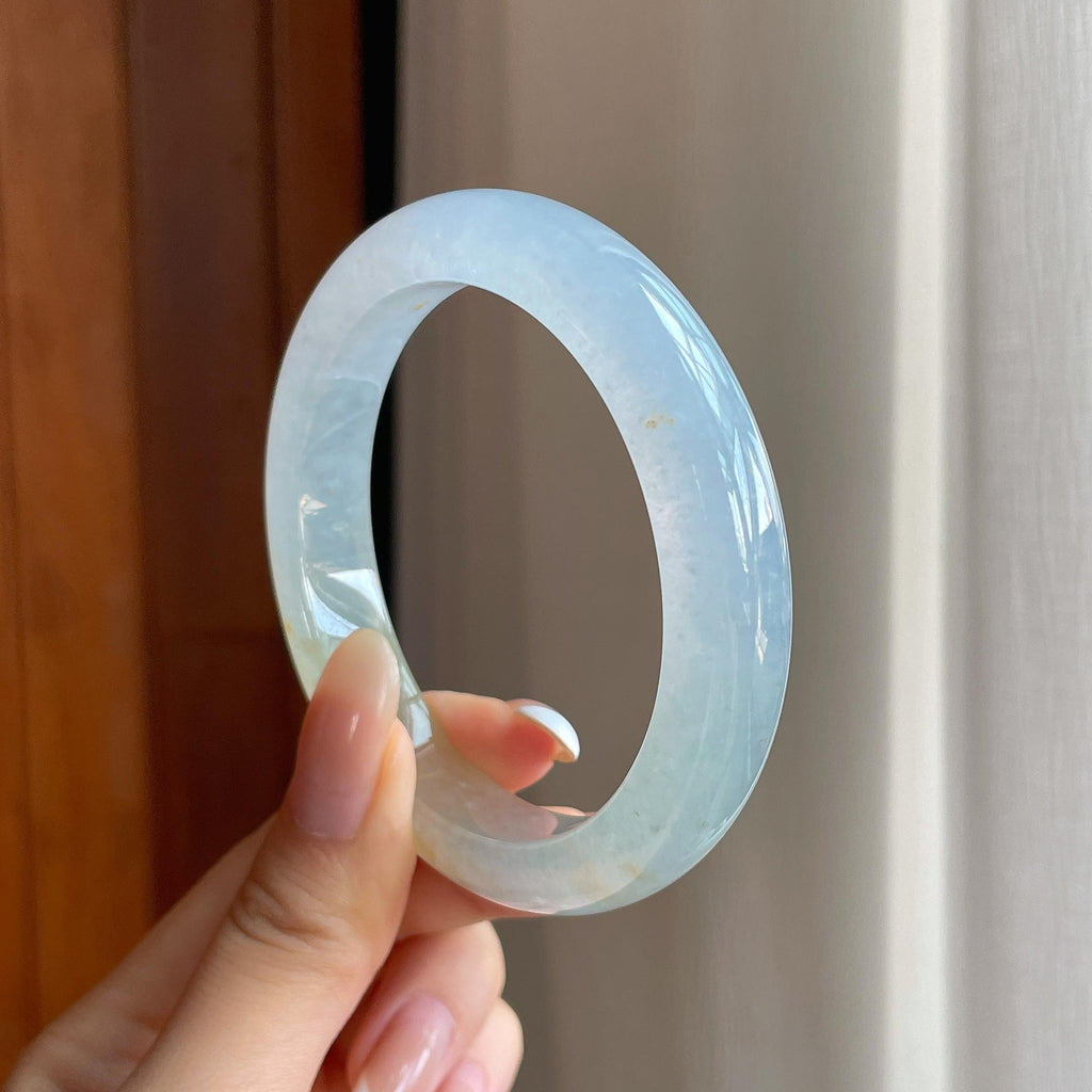 冰种黄翡翡翠平安镯（57.6mm)（yc419706）