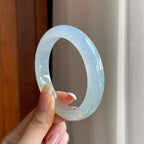 冰种黄翡翡翠平安镯（57.6mm)（yc419706）