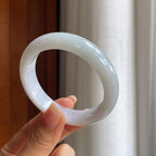 糯冰淡春底翡翠平安镯(54.7mm)（yc400241）