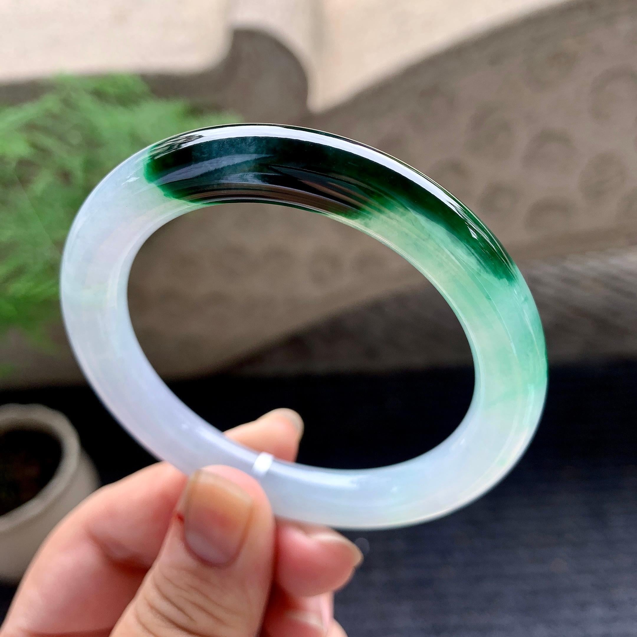 细糯种飘花圆条手镯（54.4mm）（yc196502）