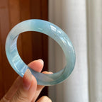冰种蓝紫宽版翡翠平安镯（57.5mm）（yc325737）