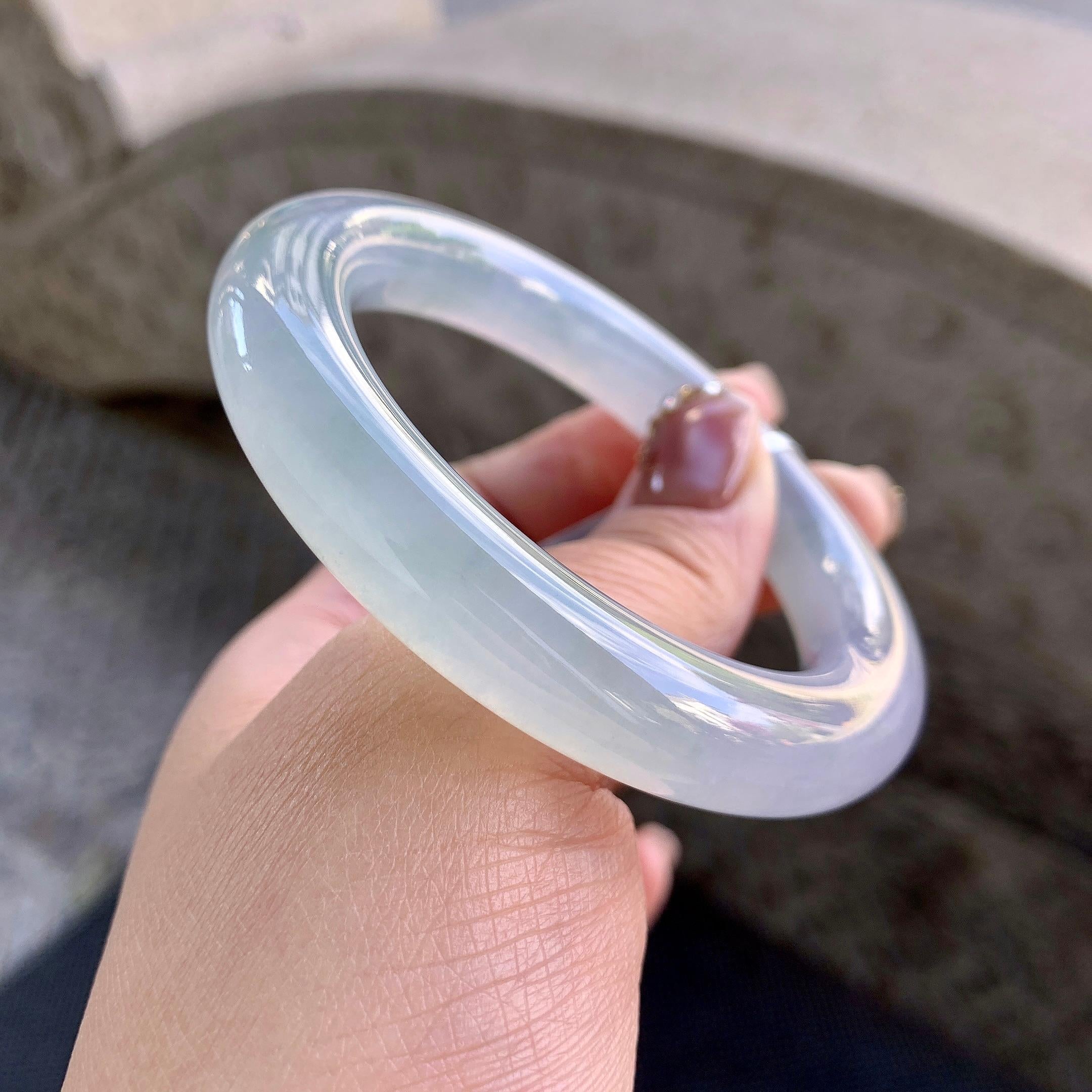 糯冰种晴底圆条手镯（54mm）（yc273588）