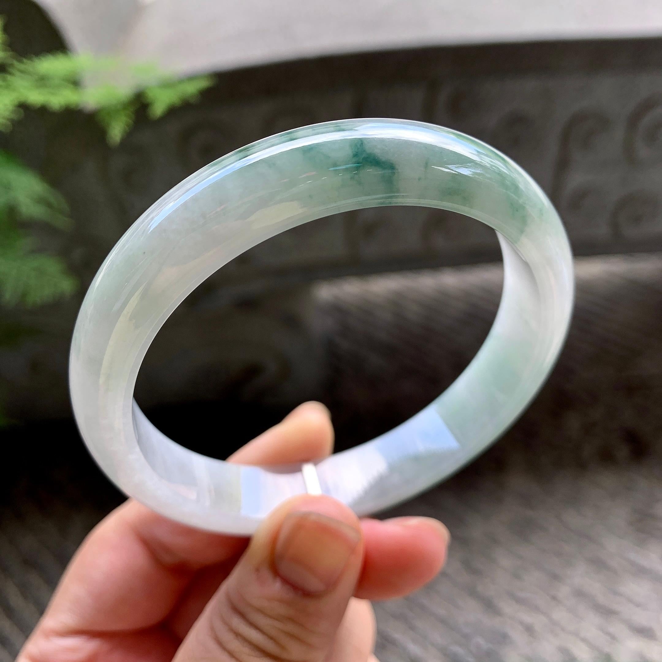 糯种飘花平安镯（61.5mm）（yc202355）
