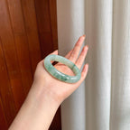 冰种飘花翡翠平安镯（55.3mm)（yc354340）