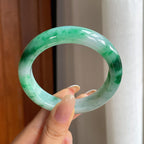 糯冰飘花翡翠平安镯（56mm)（yc419700）