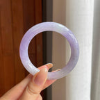 糯冰紫罗兰翡翠圆条手镯（53mm)（yc407456）