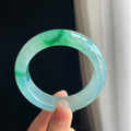 冰种飘绿花翡翠平安镯（55.6mm)（yc323129）
