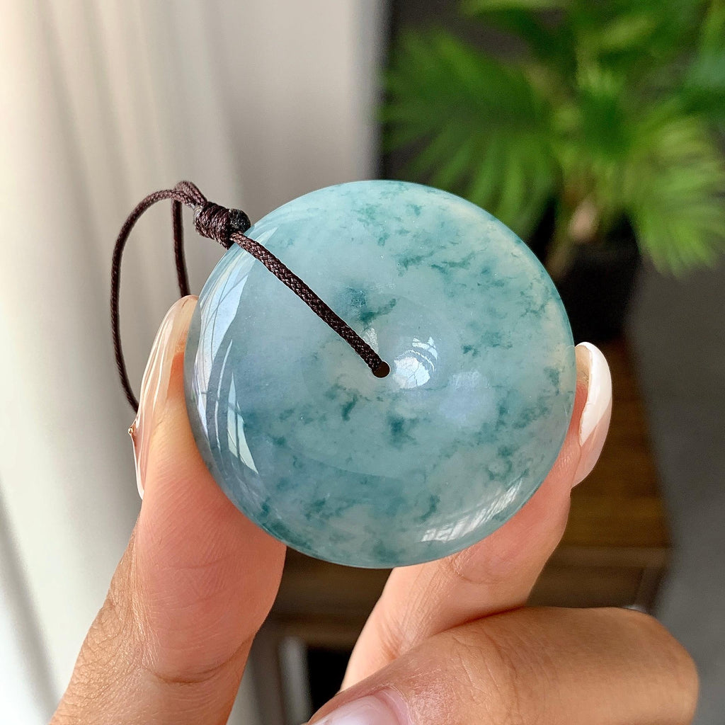 细糯种飘花平安扣吊坠（yc248131）