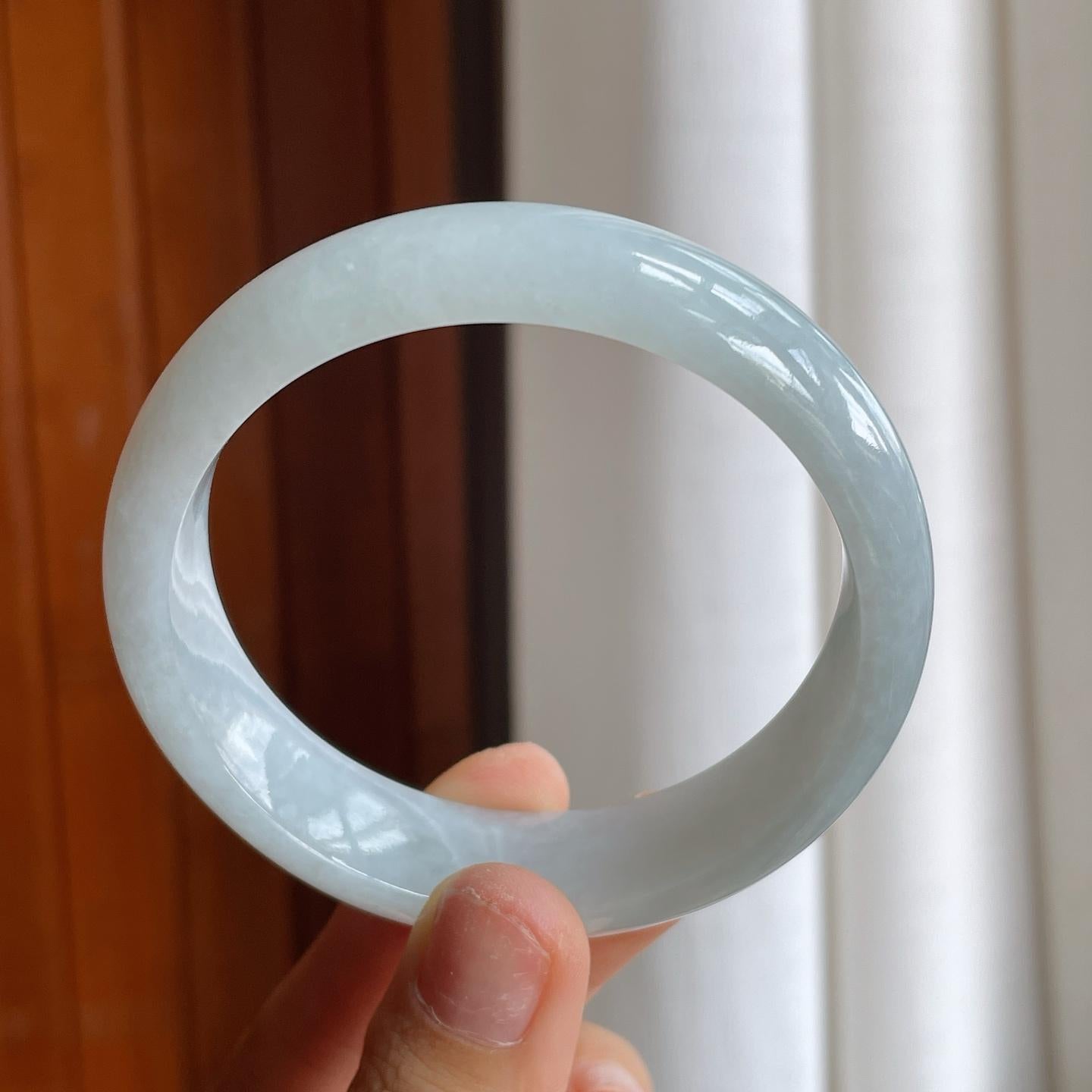 糯冰翡翠平安镯（58.5mm）（yc221940）