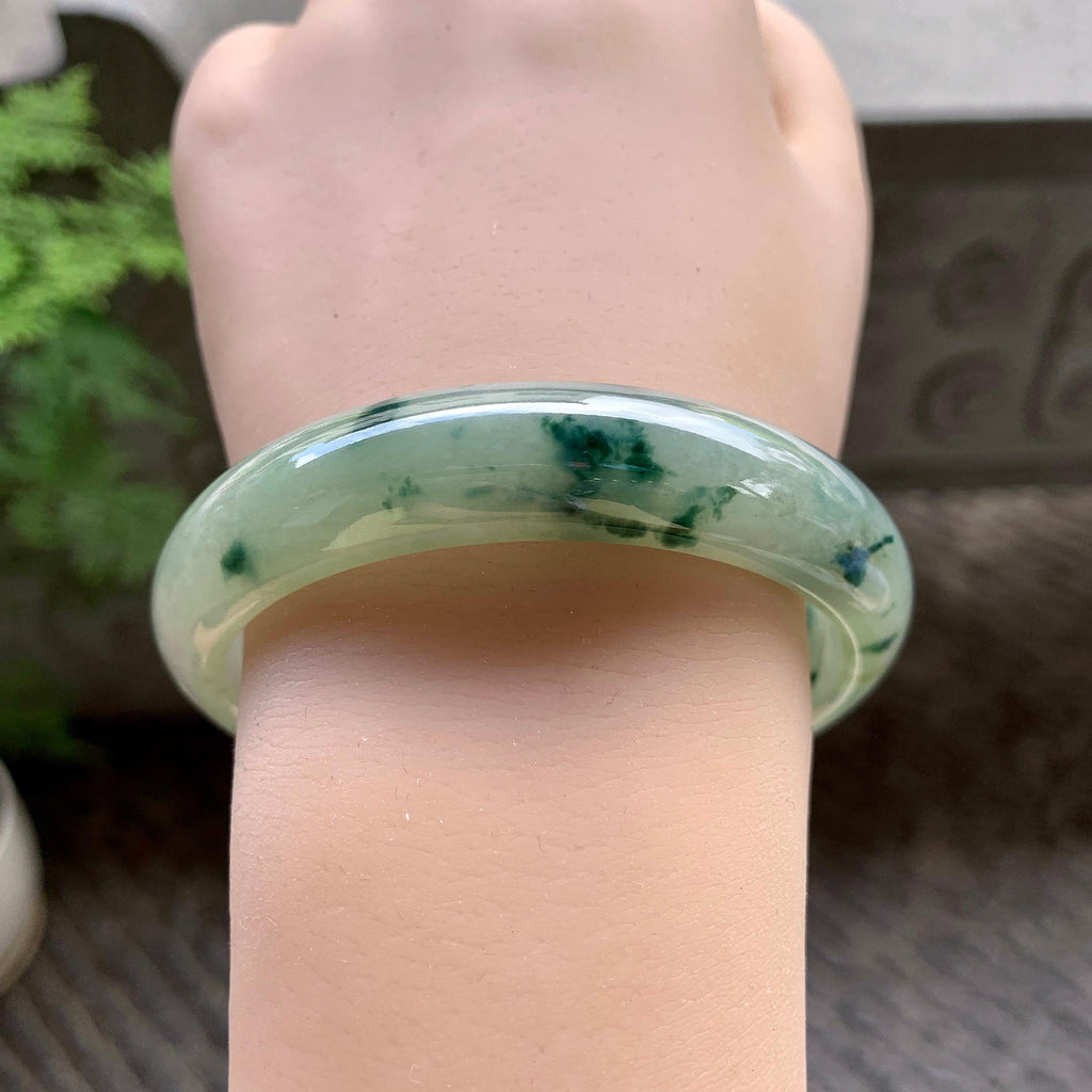 细糯种飘花平安镯（58.8mm）（yc202348）