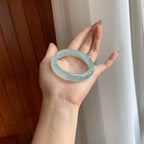 冰种飘花翡翠平安镯（53mm）（yc312334）
