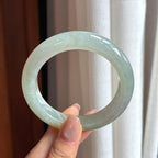 糯冰晴底飘黄翡翠平安镯 57圈（yc430501）