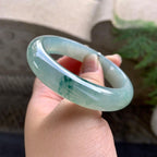 糯冰种晴底飘花平安镯（55.6mm）（yc255586）