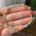 18k金冰种多彩算盘珠手链      天然缅甸A货翡翠（yc427812）