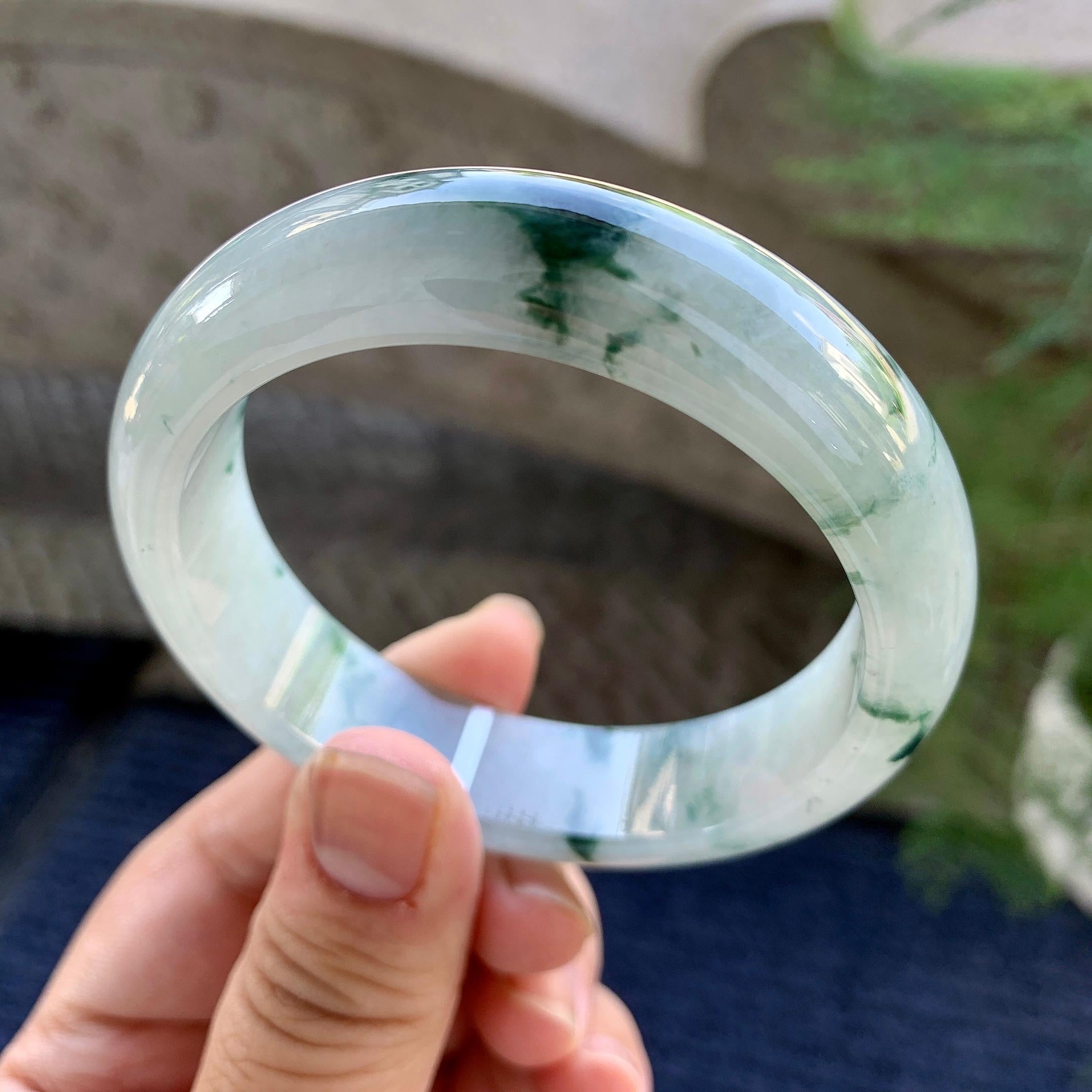 糯种飘花宽版轮胎手镯（56mm）（yc249400）