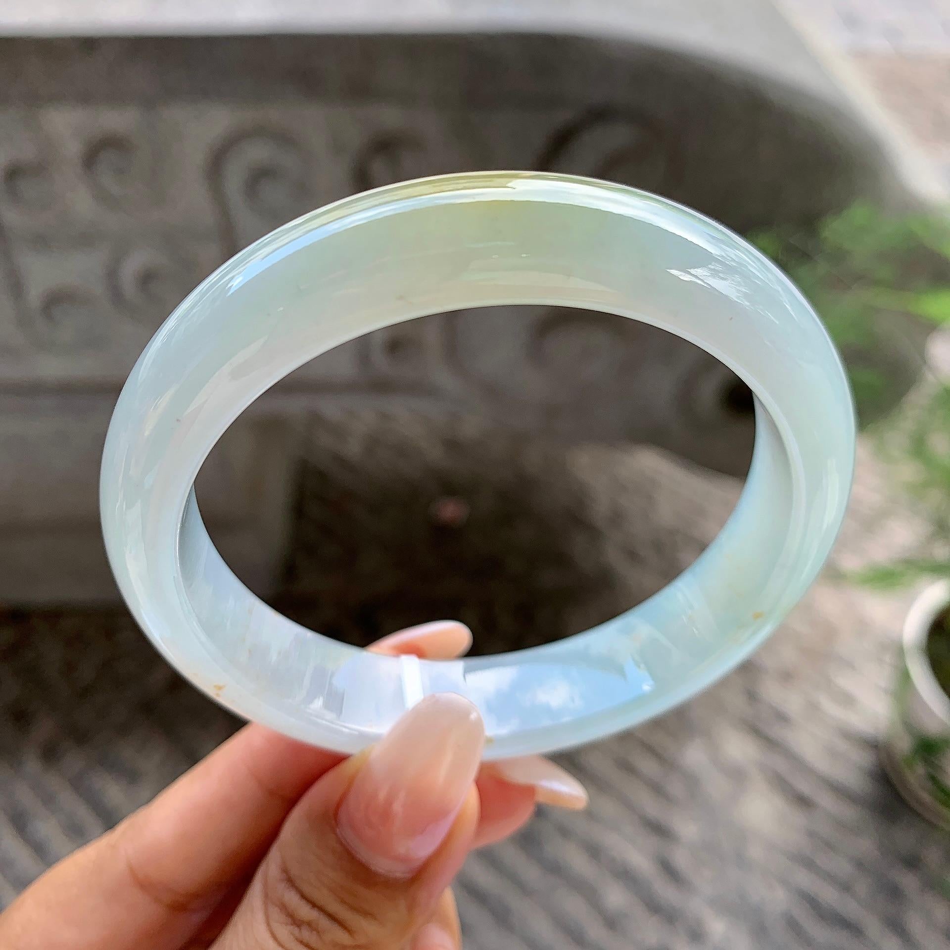 糯冰种黄翡洒金平安镯（60.1mm）（yc202394）