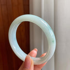糯冰飘花翡翠平安镯（60mm）（yc346538）