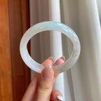 糯冰洒金翡翠平安镯（57.3mm)（yc376708）
