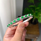 18K金钻镶糯冰种满绿葫芦贵妃手镯（活扣）（yc246599）