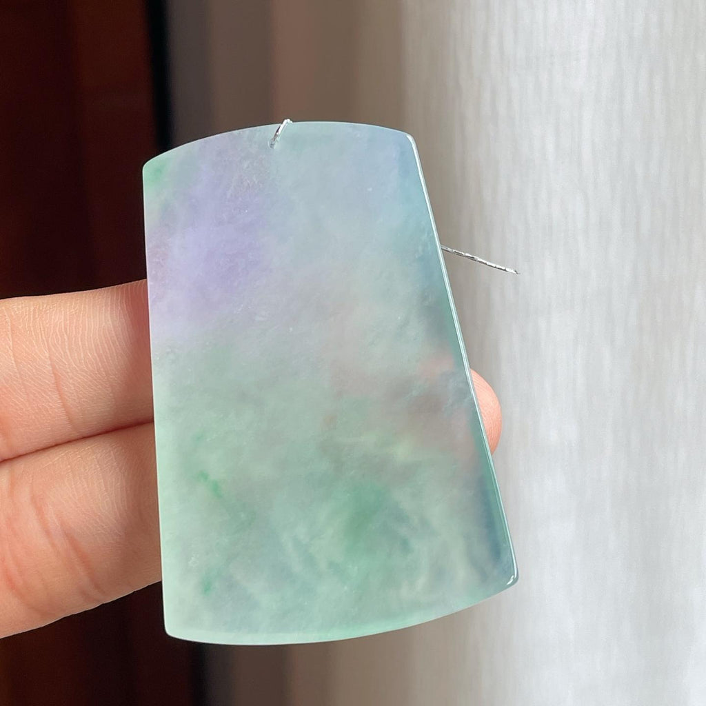 糯冰春带彩翡翠山水牌（yc251059）