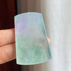 糯冰春带彩翡翠山水牌（yc251059）