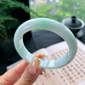 细糯种飘绿正圈平安镯57.2圈 天然缅甸A货翡翠（yc473060）