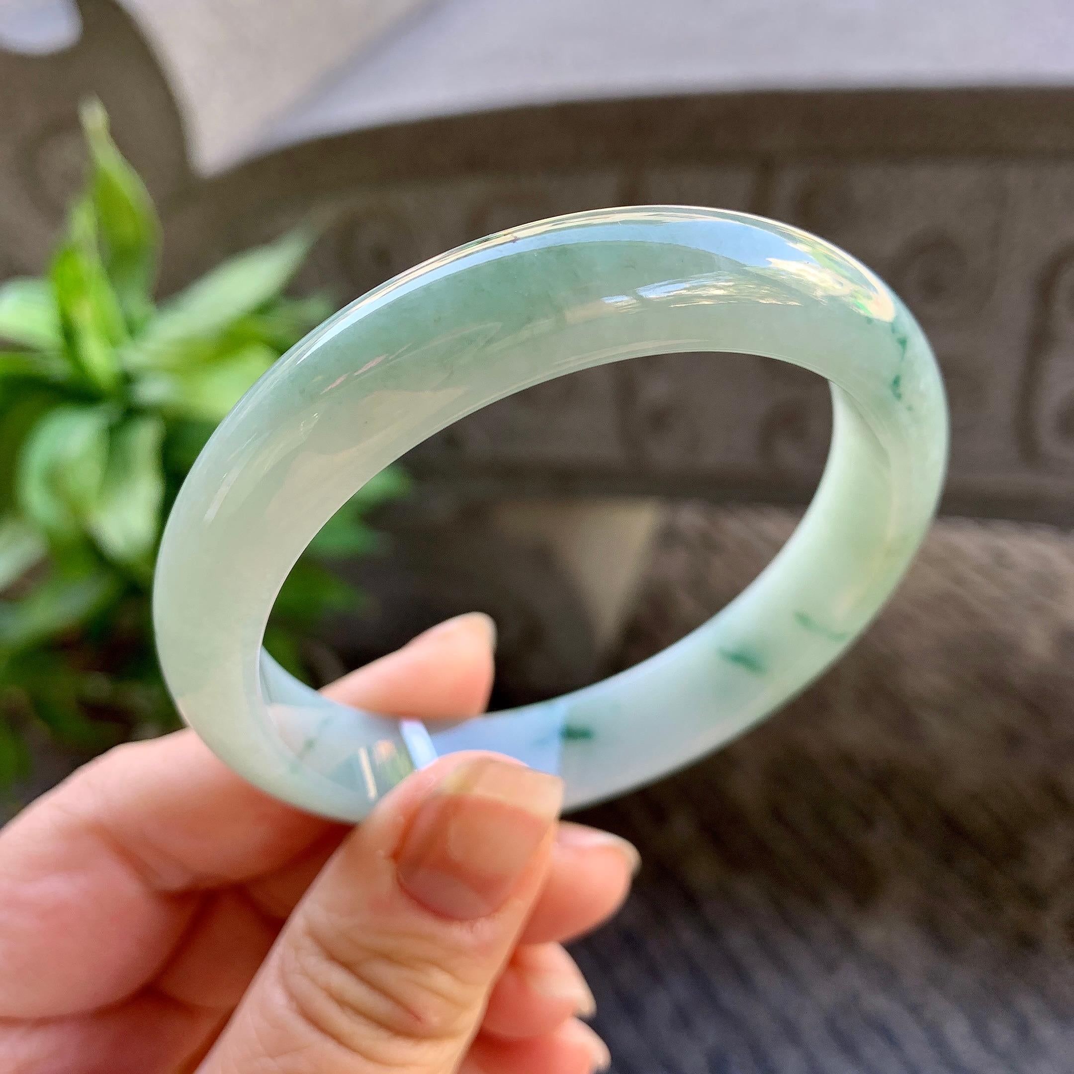 细糯种飘花平安镯（57mm）（yc308748）
