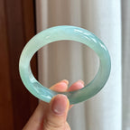 糯冰半山半水翡翠平安镯（55.4mm)（yc420170）