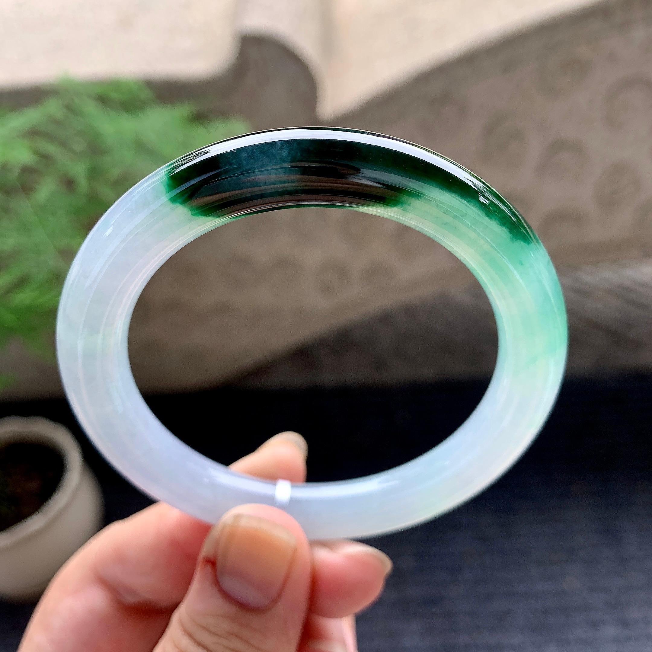 细糯种飘花圆条手镯（54.4mm）（yc196502）