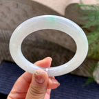 糯种飘翠绿圆条手镯（57mm）（yc277154）