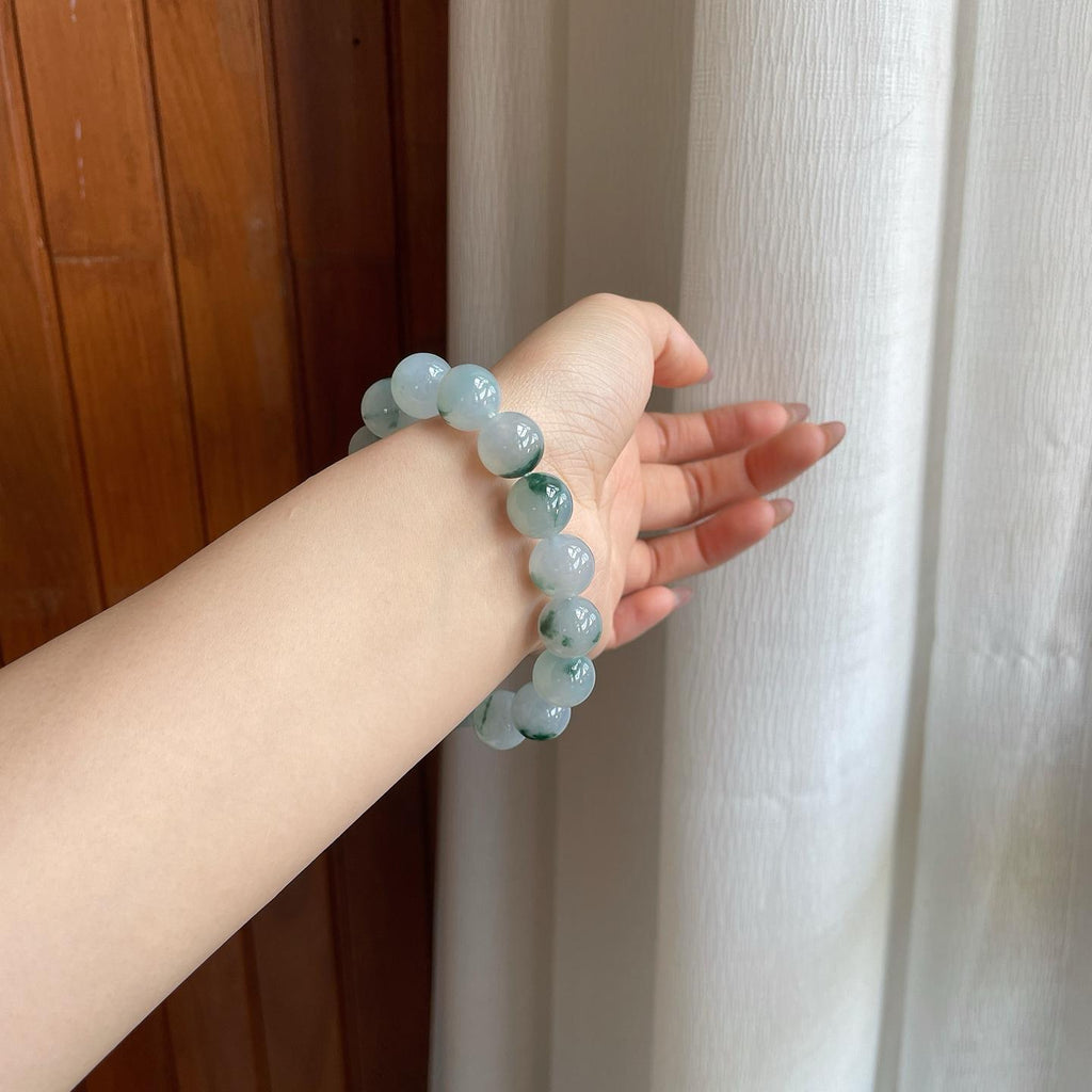糯冰飘花翡翠手串珠串（yc291643）