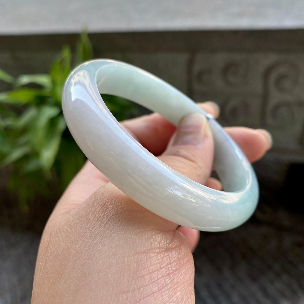 细糯种淡晴底平安镯（56.8mm）（yc311016）