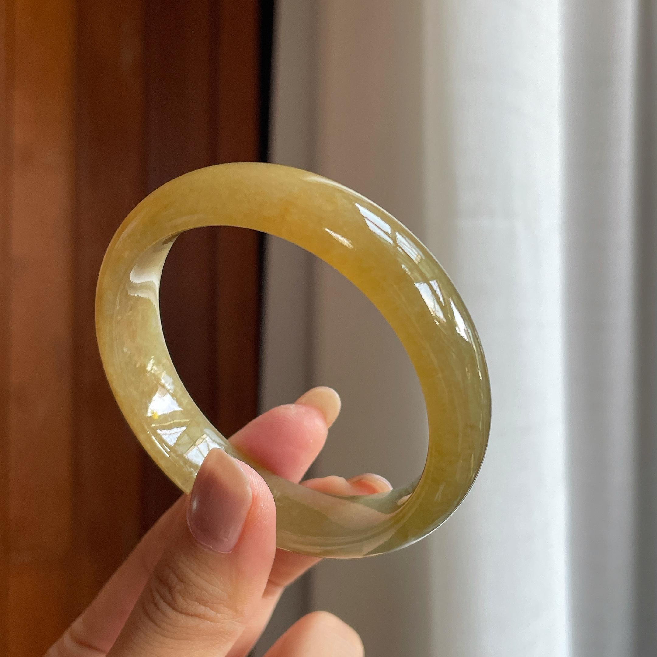 冰箱黄翡翡翠平安镯（57.6mm）（yc423972）