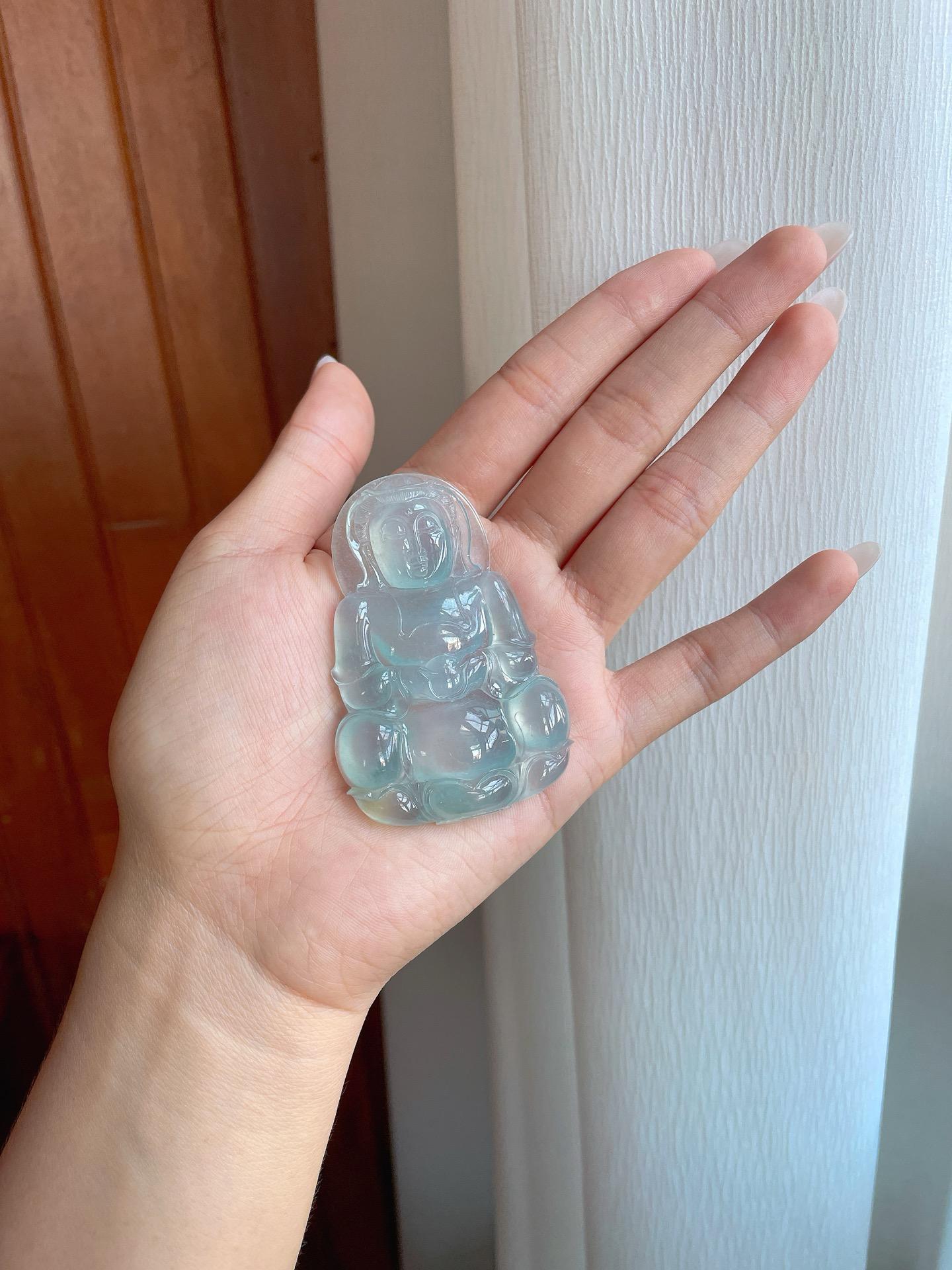 冰种淡晴底翡翠观音（yc266492）