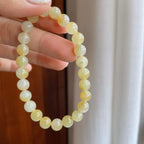 糯冰黄翡翡翠珠串手串（yc257269）