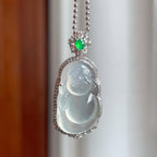 18k金镶冰种翡翠佛公（yc250563）