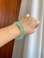 冰种飘花翡翠平安镯（54.8mm）（yc268248）