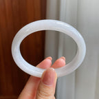 糯冰白月光翡翠贵妃镯（59mm)（yc323209）
