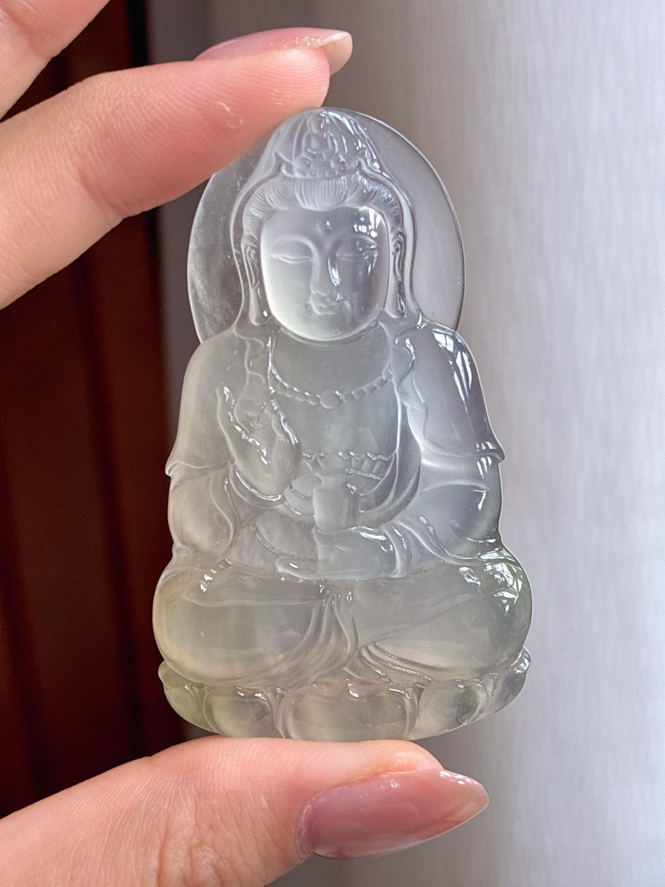 冰种黄翡翡翠观音（yc429103）