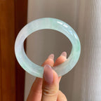 冰种淡椿彩翡翠平安镯（53.6mm）（yc284562）