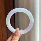 糯冰春带彩翡翠圆条手镯 55圈（yc434864）