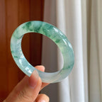 冰种飘花翡翠平安镯（56mm）（yc310934）
