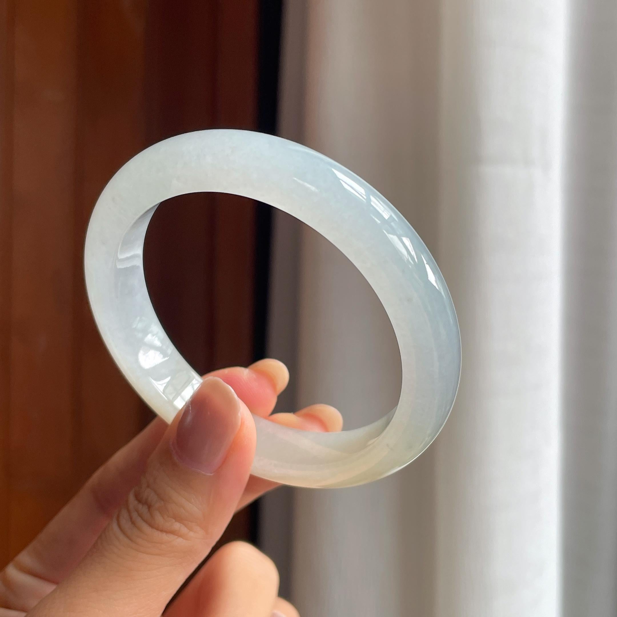 糯冰黄翡翡翠平安镯（56.5mm）（yc411293）